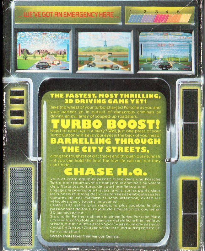 Back Cover for Chase H.Q. (Amstrad CPC)