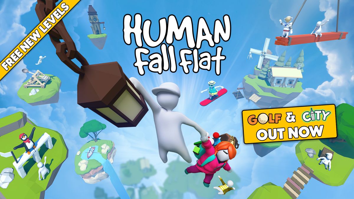 Front Cover for Human: Fall Flat (Nintendo Switch) (download release): Free New Levels: Golf & City