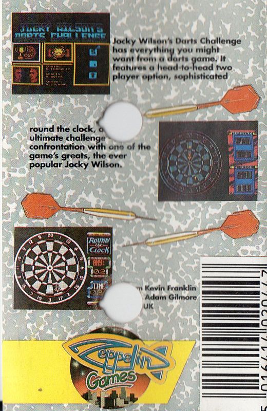 Back Cover for Jocky Wilson's Darts Challenge (Commodore 64)