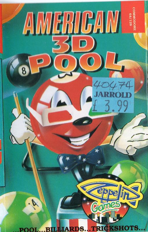 Front Cover for American 3D Pool (Commodore 64)