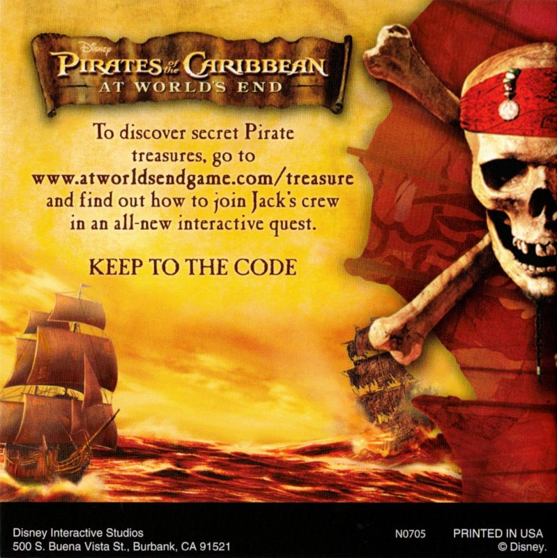 Manual for Disney Pirates of the Caribbean: At World's End (Nintendo DS): Back