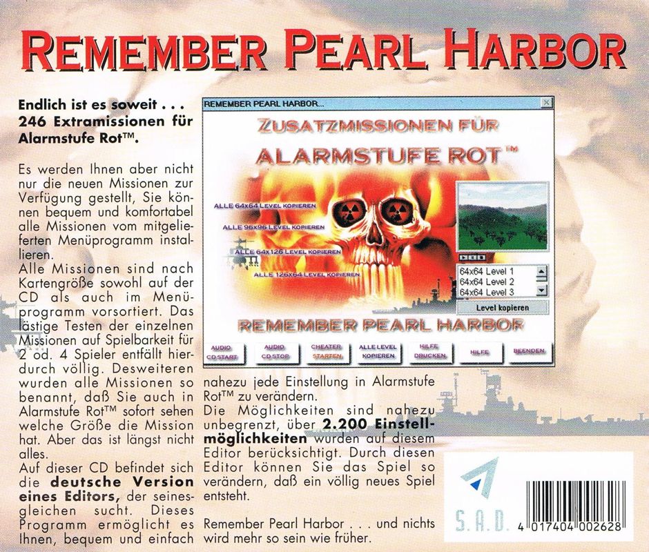 Back Cover for Remember Pearl Harbor (Windows)