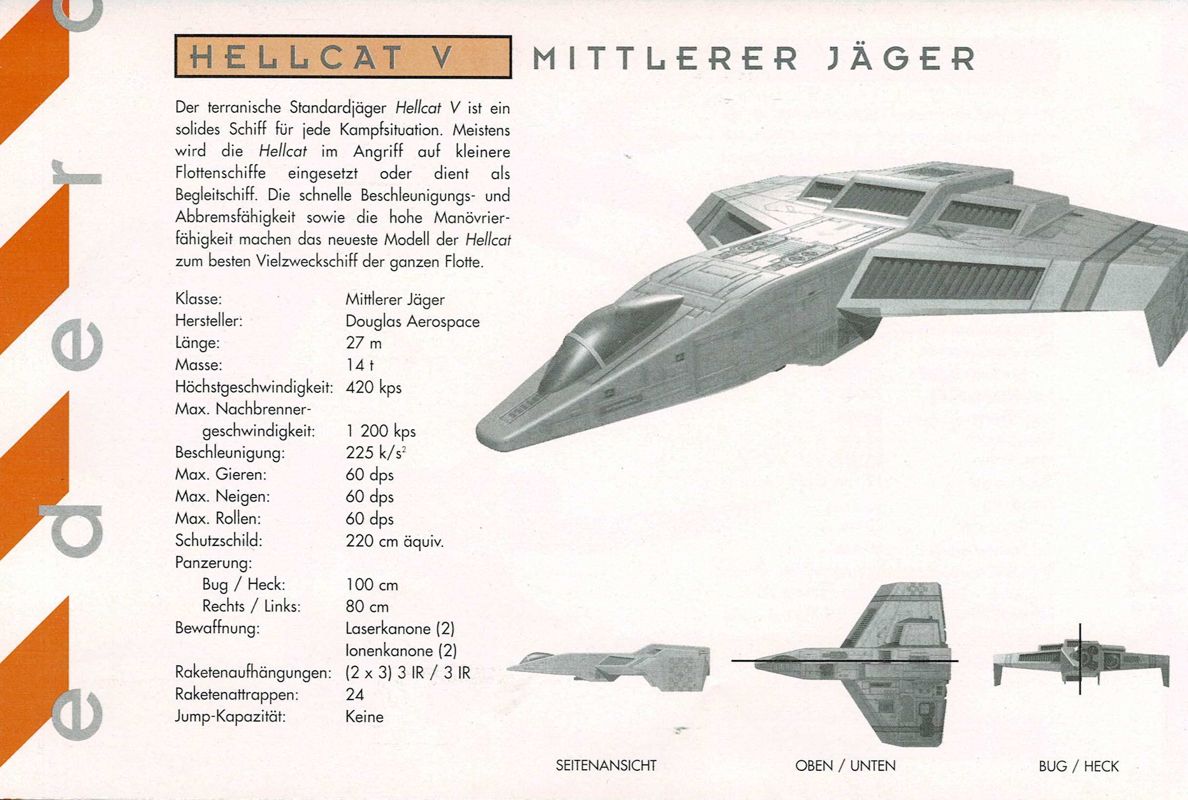 Extras for Wing Commander III: Heart of the Tiger (DOS): Fighter Specs Book - Front