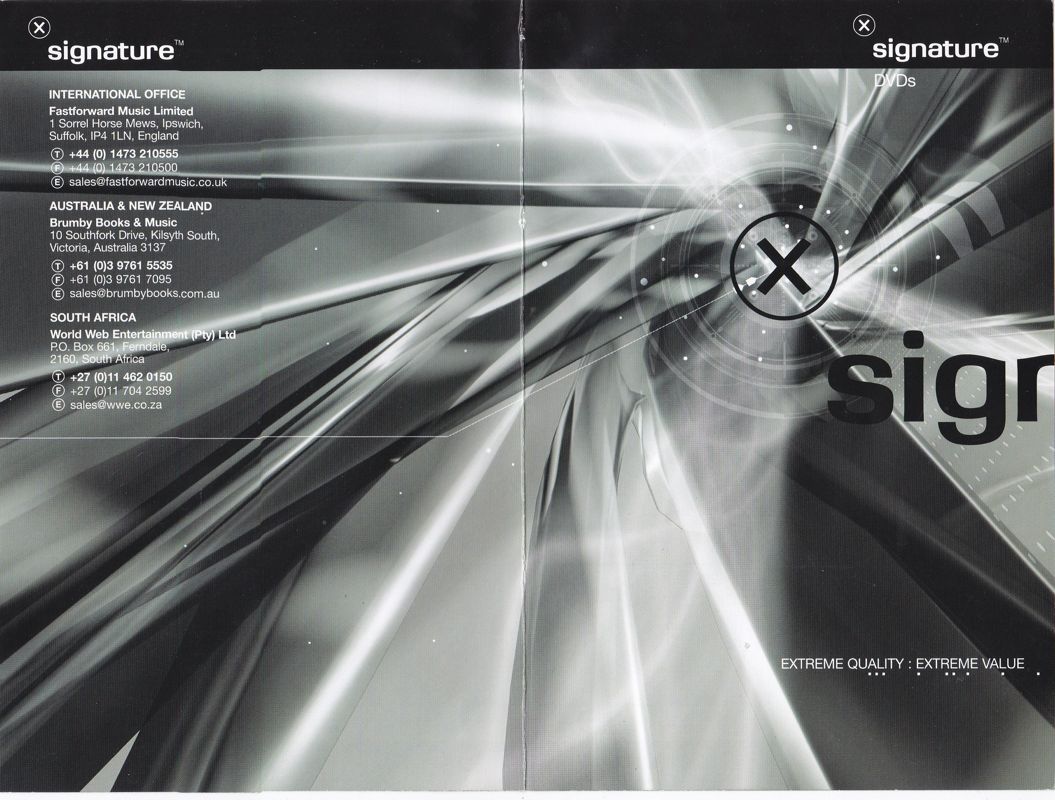Other for Pub Quiz: Volume 1 (DVD Player): Two panel foldout of Signature's products: Side 1