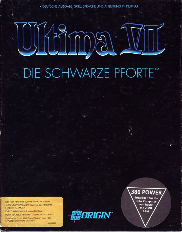 Front Cover for Ultima VII: The Black Gate (DOS) (3.5" floppy release)