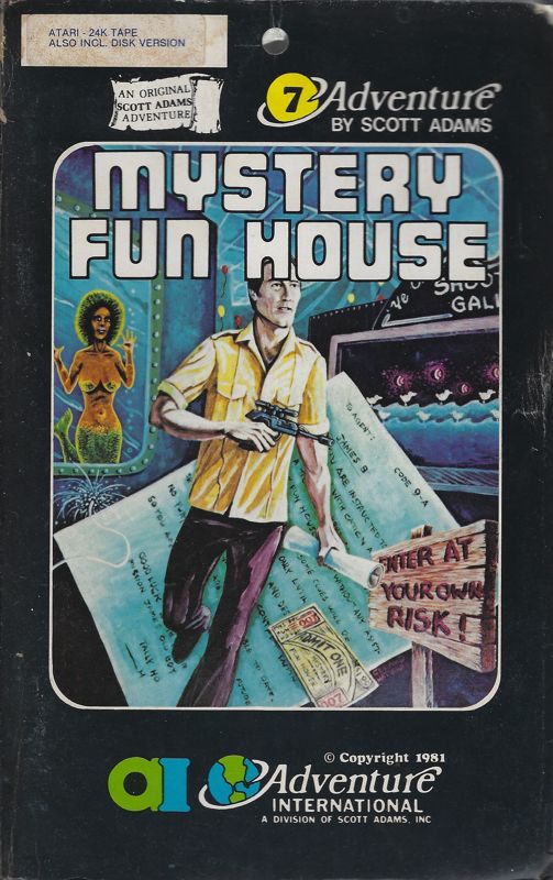 Front Cover for Mystery Fun House (Atari 8-bit) (Adventure International Styrofoam folder)