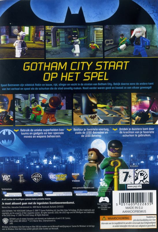 Back Cover for LEGO Batman: The Videogame (Windows)