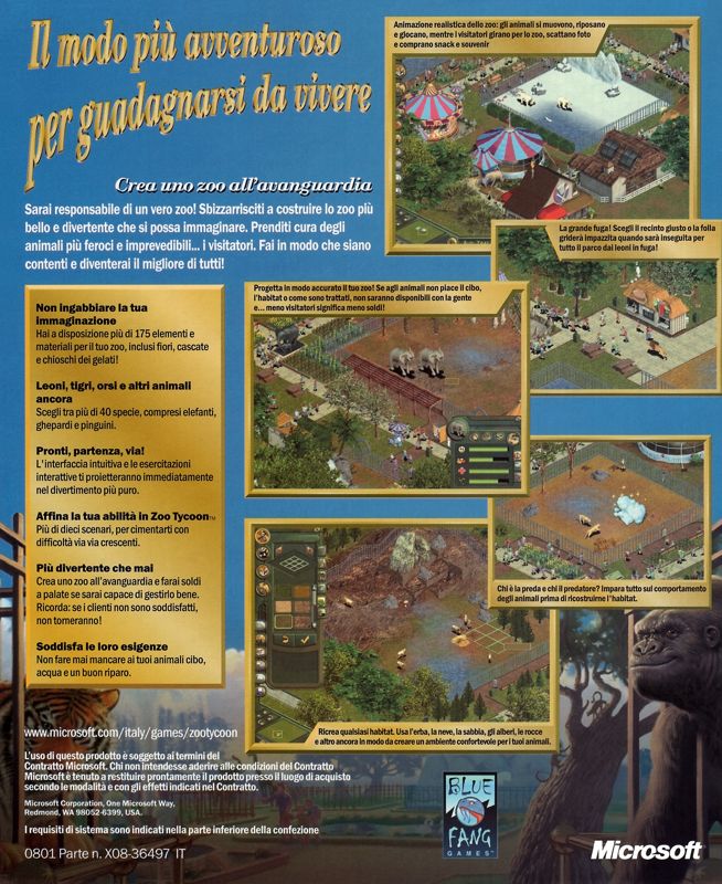 Back Cover for Zoo Tycoon (Windows)