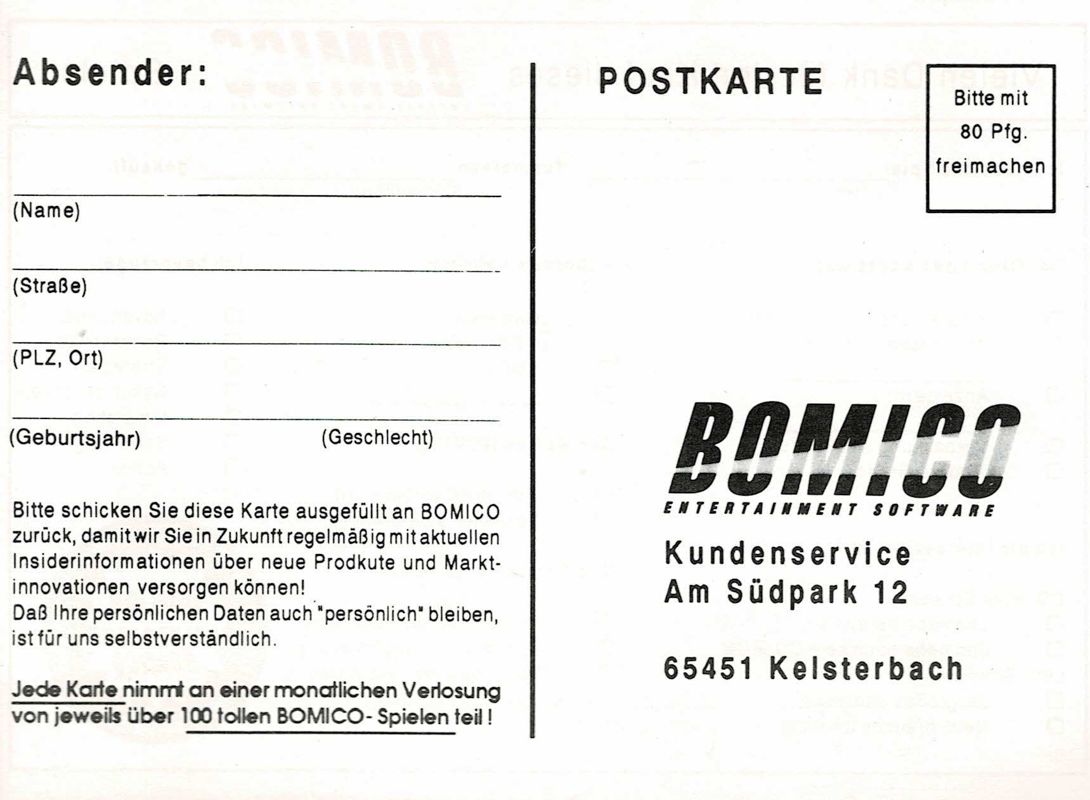 Extras for SimCity 2000 (DOS) (3.5" Disk Release): Registration Card - Front