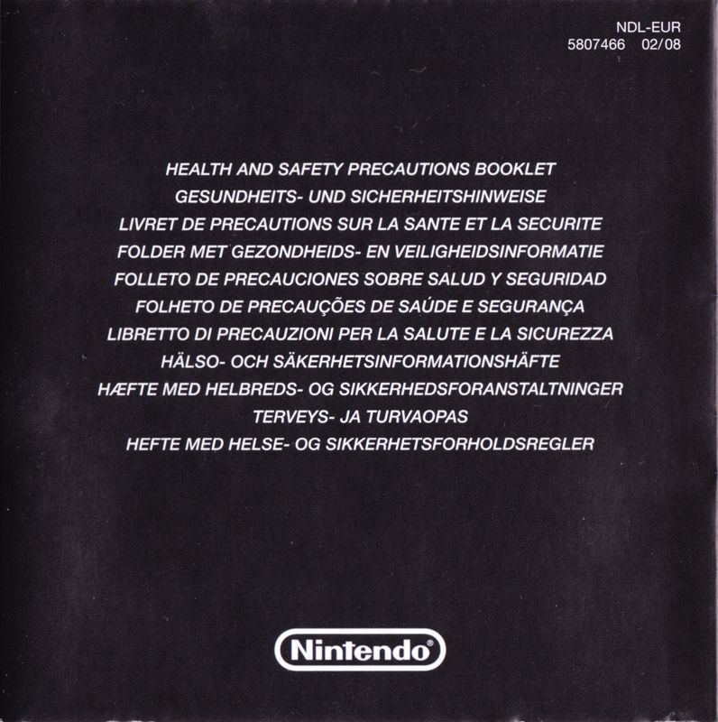 Extras for Prinzessin Lillifee: Spielesammlung (Nintendo DS): Safety Instructions - Front