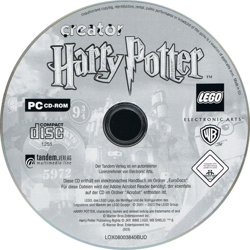 Media for LEGO Creator: Harry Potter (Windows) (Tandem Verlag Budget release)
