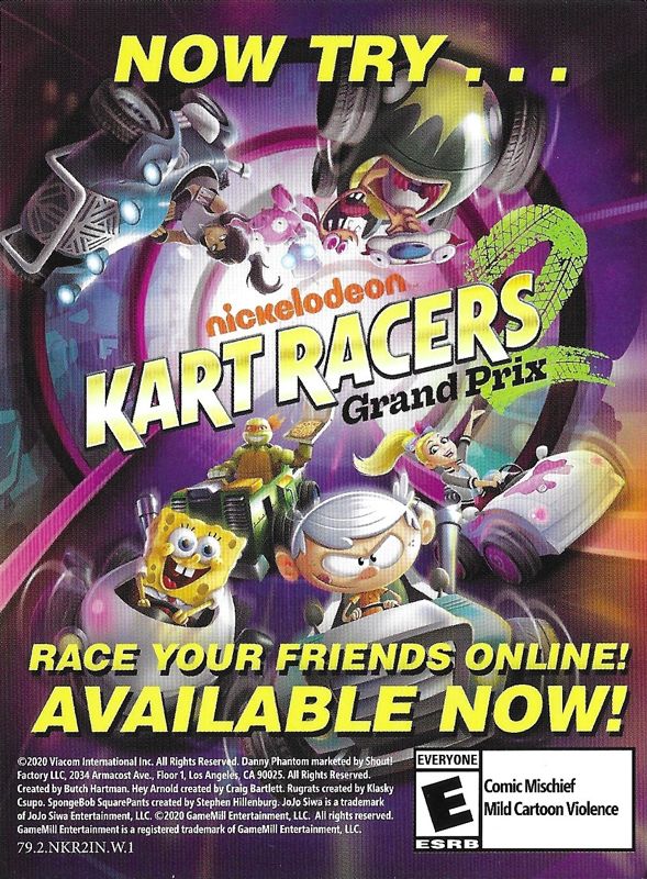 Advertisement for Nickelodeon Kart Racers (Xbox One): Nickelodeon Kart Racers 2: Grand Prix