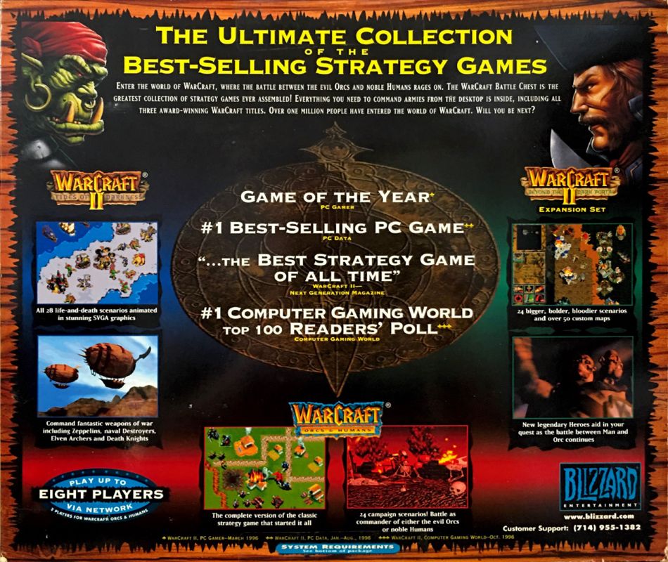 Back Cover for WarCraft: Battle Chest (DOS): WarCraft Battle Chest - Back Cover