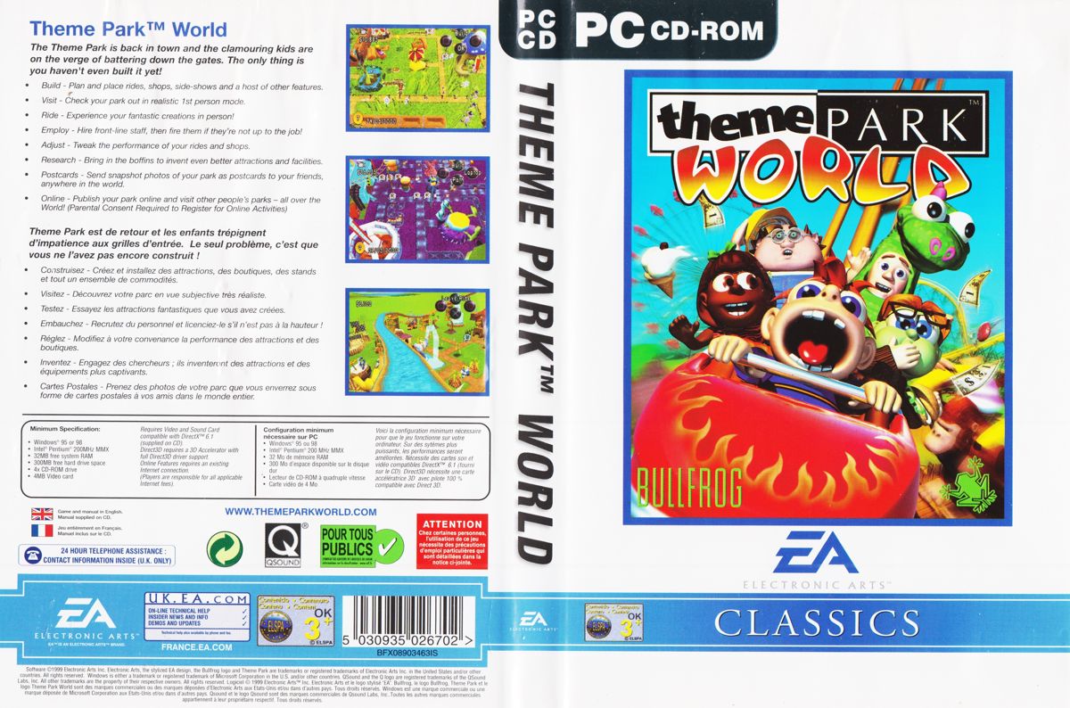 Full Cover for Sim Theme Park (Windows) (EA Classics release (2000))