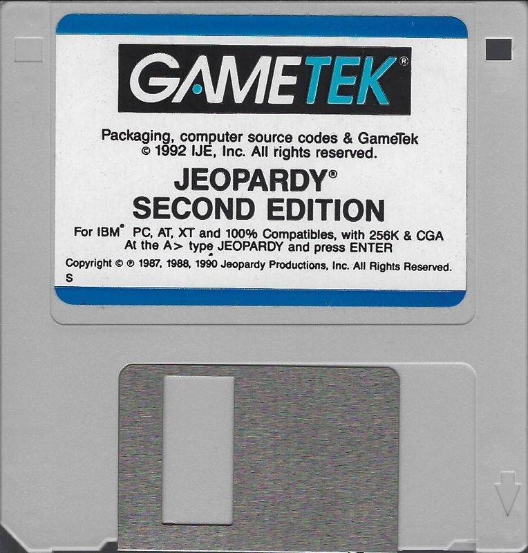 Media for Jeopardy!: First, Second & Sports Editions (DOS): 3.5" disk 2/3