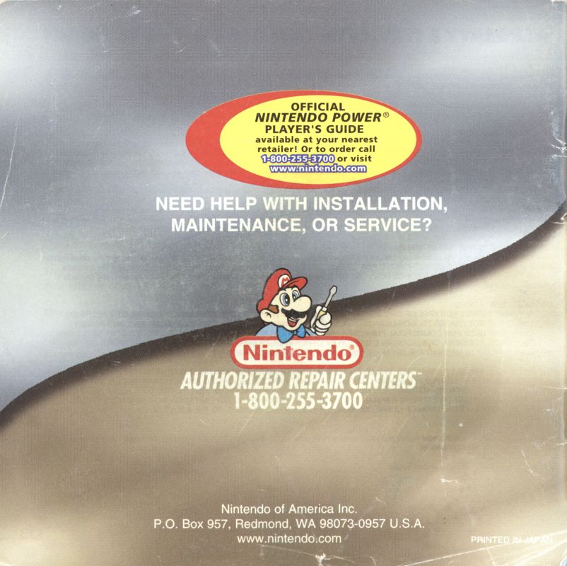 Manual for Pokémon Silver Version (Game Boy Color): Back