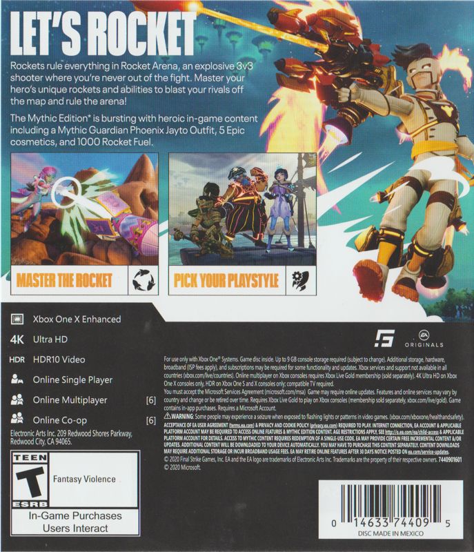 Back Cover for Rocket Arena (Mythic Edition) (Xbox One)