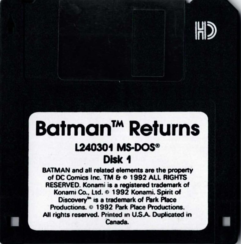 Media for Batman Returns (DOS): Disk 1