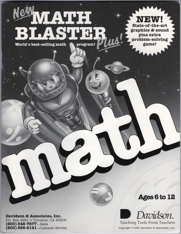 Manual for New Math Blaster Plus! (DOS): Front