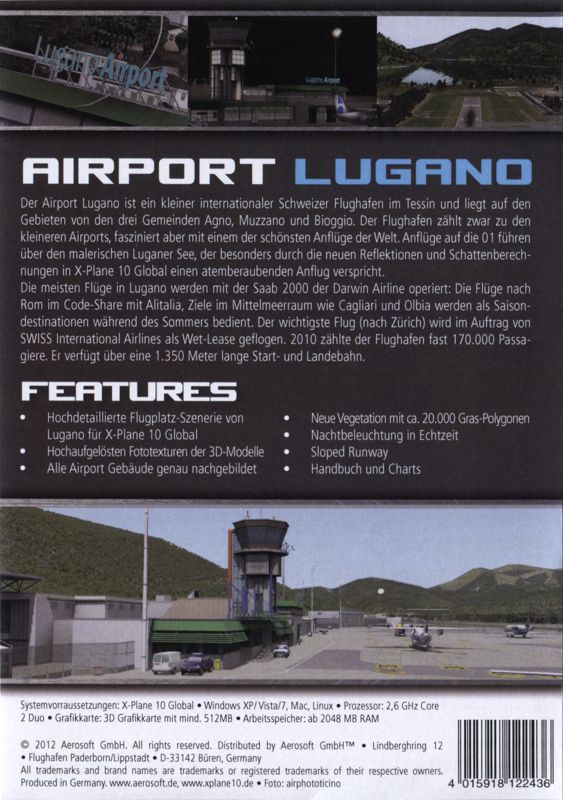 Back Cover for X-Plane 10: Airport Lugano (Linux and Macintosh and Windows)
