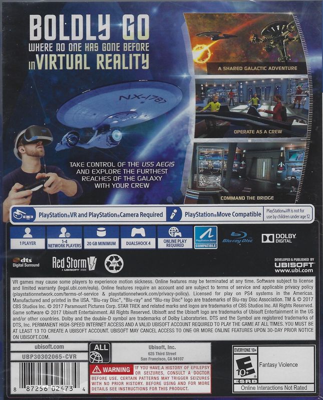 Back Cover for Star Trek: Bridge Crew (PlayStation 4)