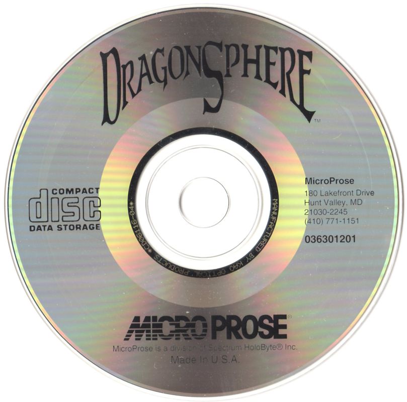 Media for Dragonsphere (DOS) (CD-ROM release)