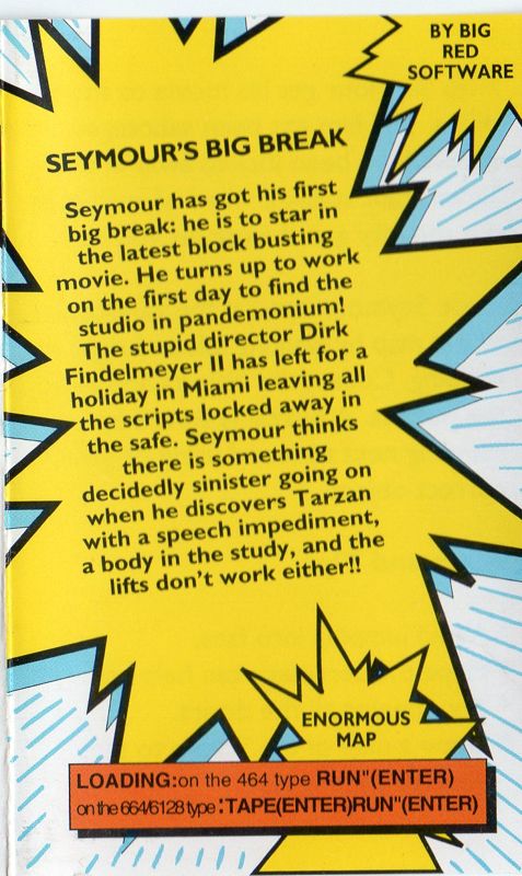 Inside Cover for Seymour Goes to Hollywood (Amstrad CPC)