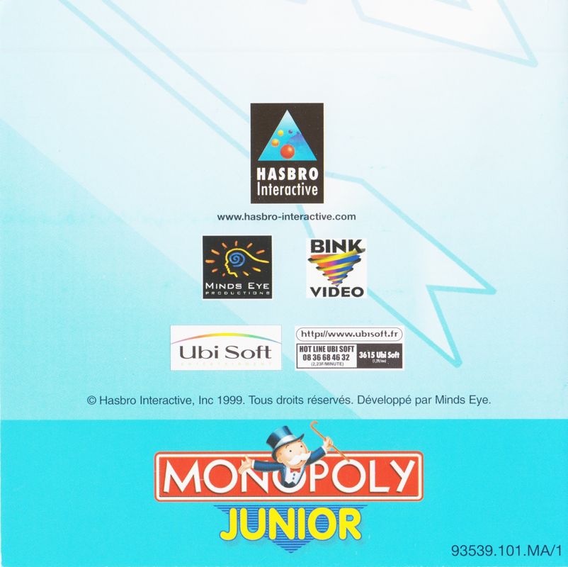 Manual for Monopoly Junior (Windows): Back (24-page)