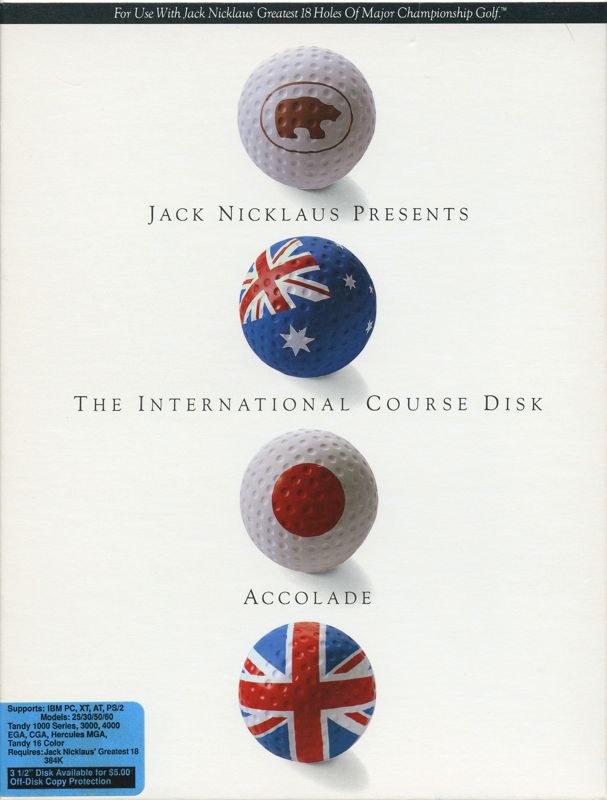 Front Cover for Jack Nicklaus presents The International Course Disk (DOS) (5.25" Floppy Disk release)