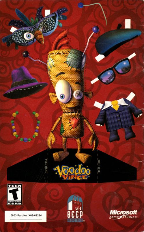 Manual for Voodoo Vince (Xbox): Back