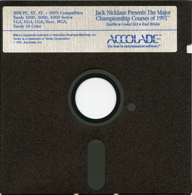 Media for Jack Nicklaus presents The Major Championship Courses of 1991 (DOS) (5.25" Floppy Disk release)