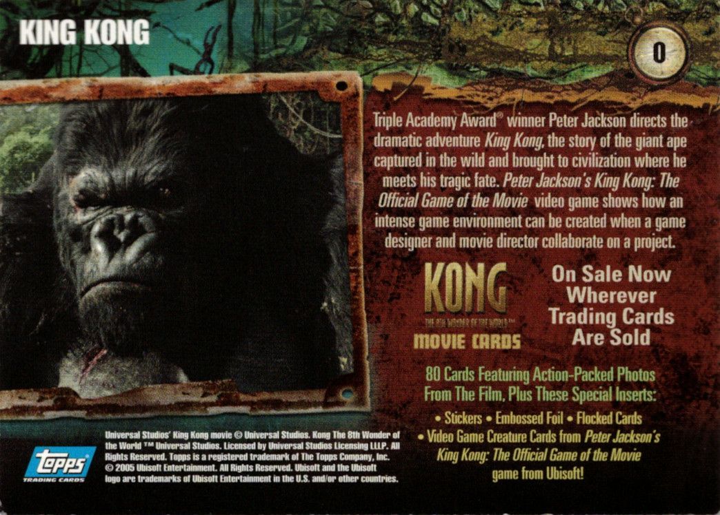 Extras for Peter Jackson's King Kong: The Official Game of the Movie (Signature Edition) (Windows): Trading Card - Back