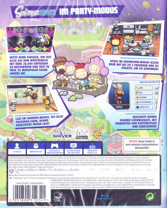 Back Cover for Scribblenauts Showdown (PlayStation 4)