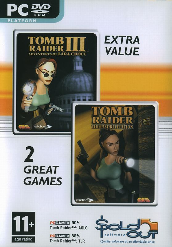 Front Cover for 2 Games: Tomb Raider III / Tomb Raider: The Last Revelation (Windows) (Sold Out Software release)