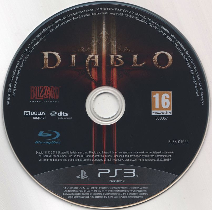 Media for Diablo III (PlayStation 3) (Bundled with PlayStation 3)