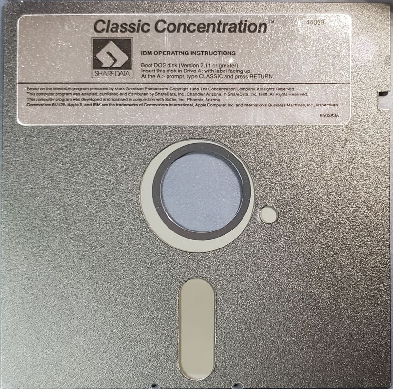 Media for Classic Concentration (DOS) (Alternate box)