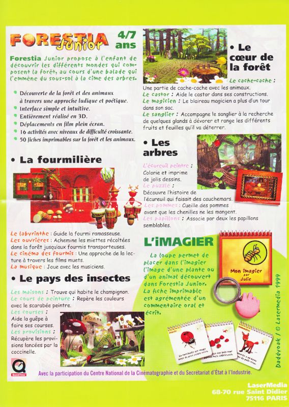 Advertisement for Forestia Junior (Macintosh and Windows): Forestia Junior Leaflet