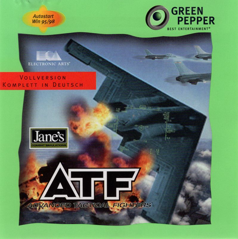 Front Cover for Jane's Combat Simulations: ATF - Advanced Tactical Fighters (DOS) (Green Pepper release (#68))