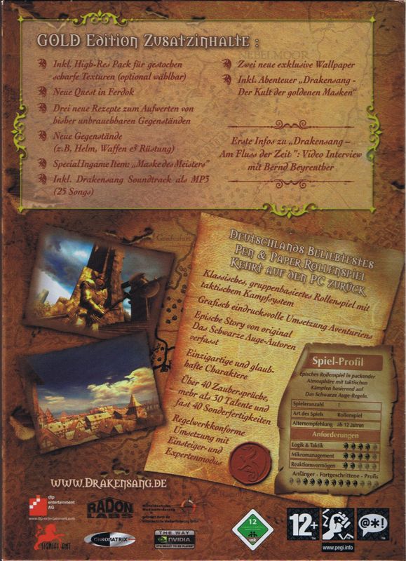 Back Cover for Das Schwarze Auge: Drakensang (Gold Edition) (Windows)