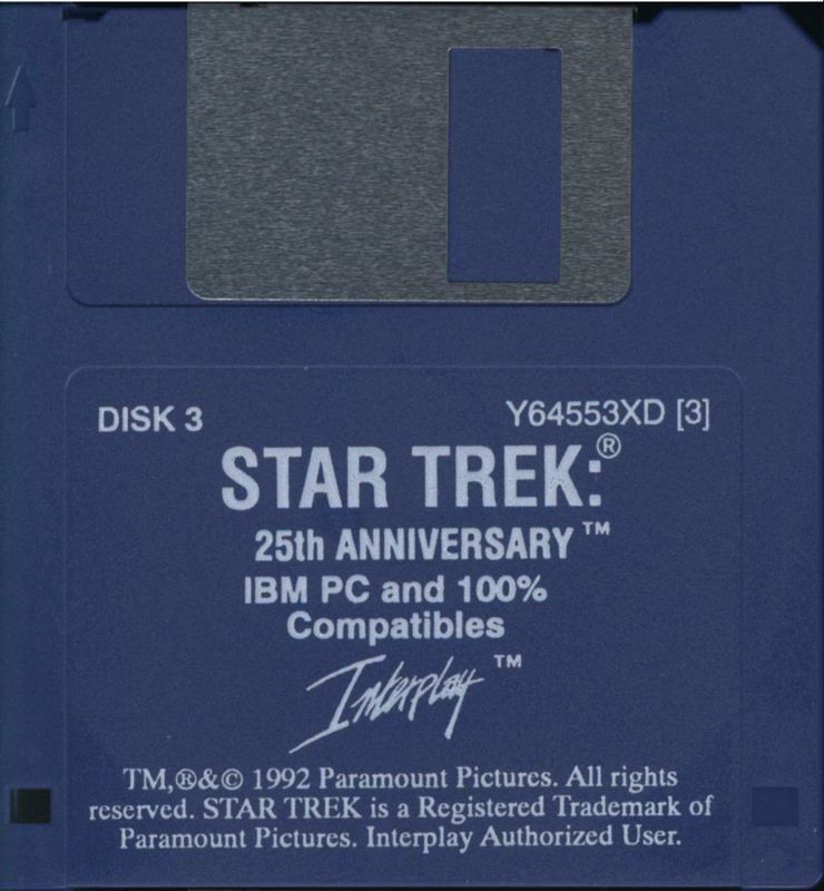 Media for Star Trek: 25th Anniversary (DOS) (Version 1.0): Disk 3