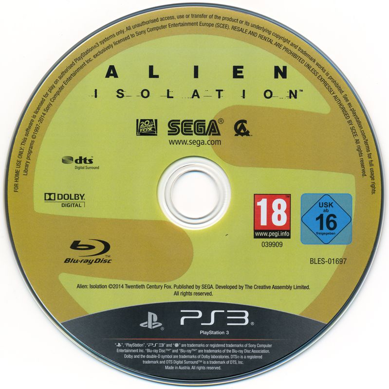 Media for Alien: Isolation - Nostromo Edition (PlayStation 3)