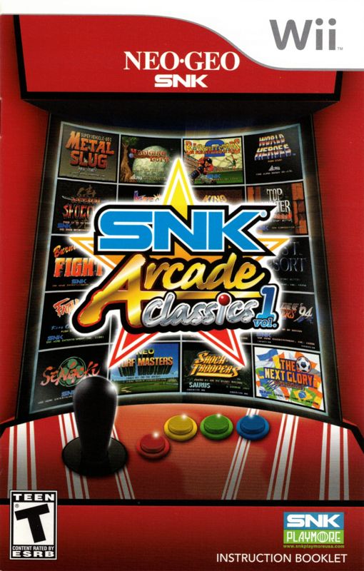 Manual for SNK Arcade Classics Vol. 1 (Wii): Front