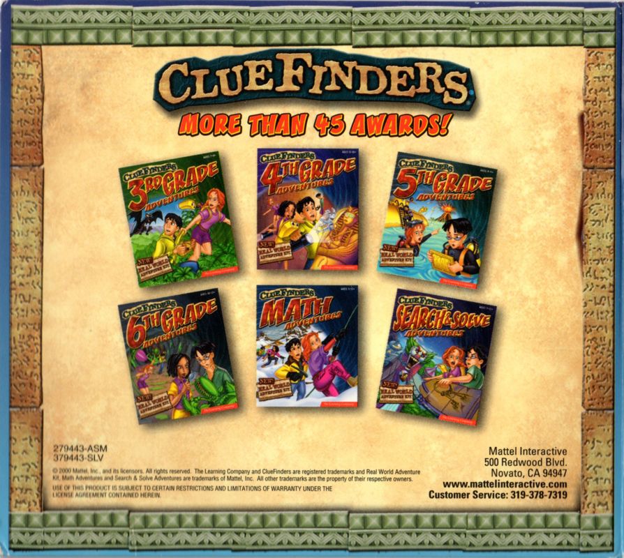Other for ClueFinders: Search & Solve Adventures (Macintosh and Windows): Cardboard Sleeve - Back