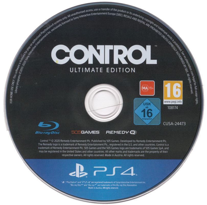 Control: Ultimate Edition Cover Or Packaging Material - Mobygames