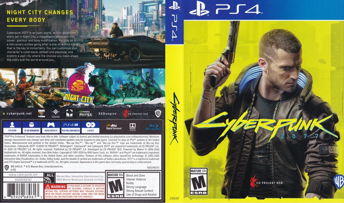 Full Cover for Cyberpunk 2077 (PlayStation 4)