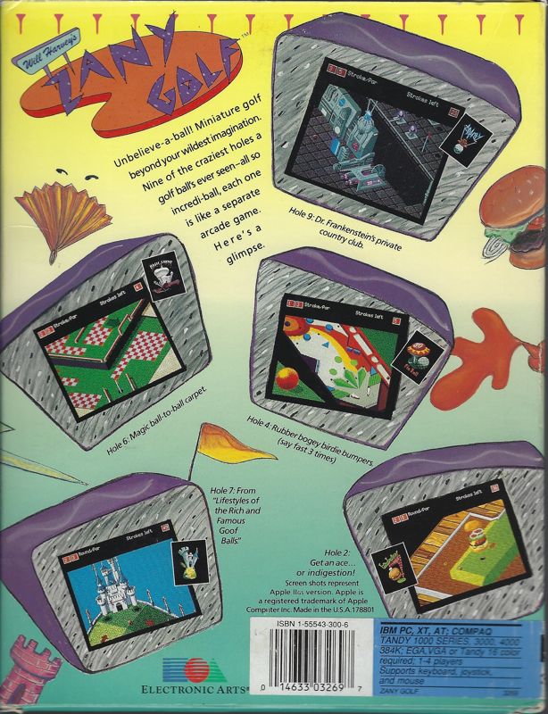 Back Cover for Will Harvey's Zany Golf (DOS) (Dual media release)