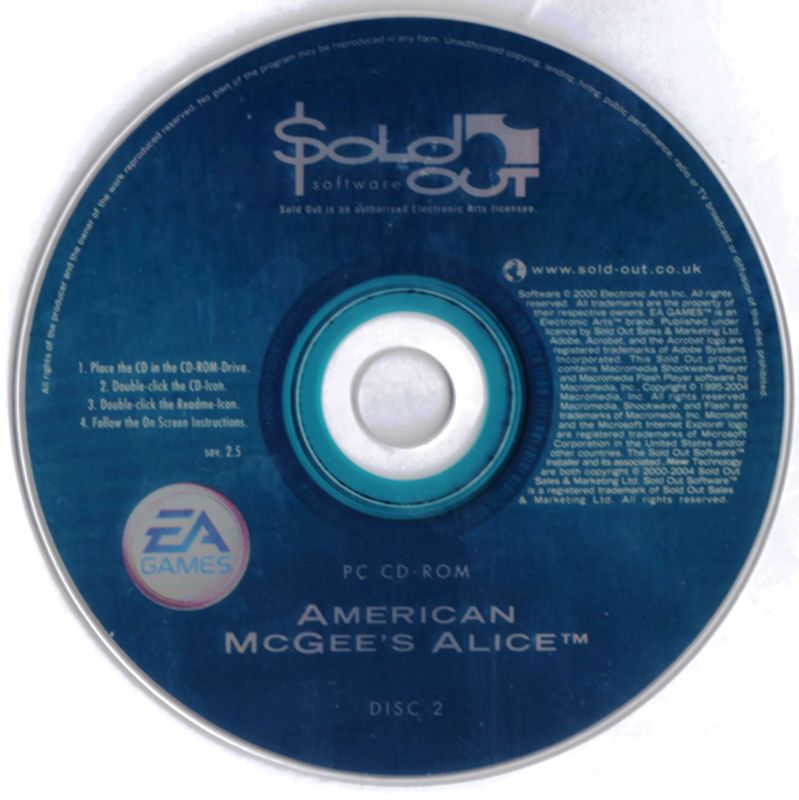 Media for American McGee's Alice (Windows) (Sold Out Software release): Disc 2/2