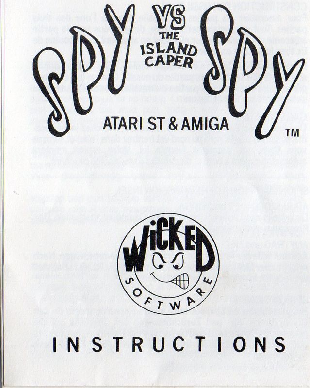 Manual for Spy vs. Spy: The Island Caper (Atari ST)
