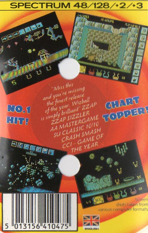 Back Cover for Wizball (ZX Spectrum) (Hit Squad budget release)