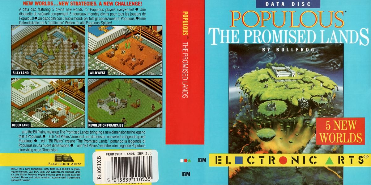 Full Cover for Populous: The Promised Lands (DOS) (3.5" Floppy Disk)